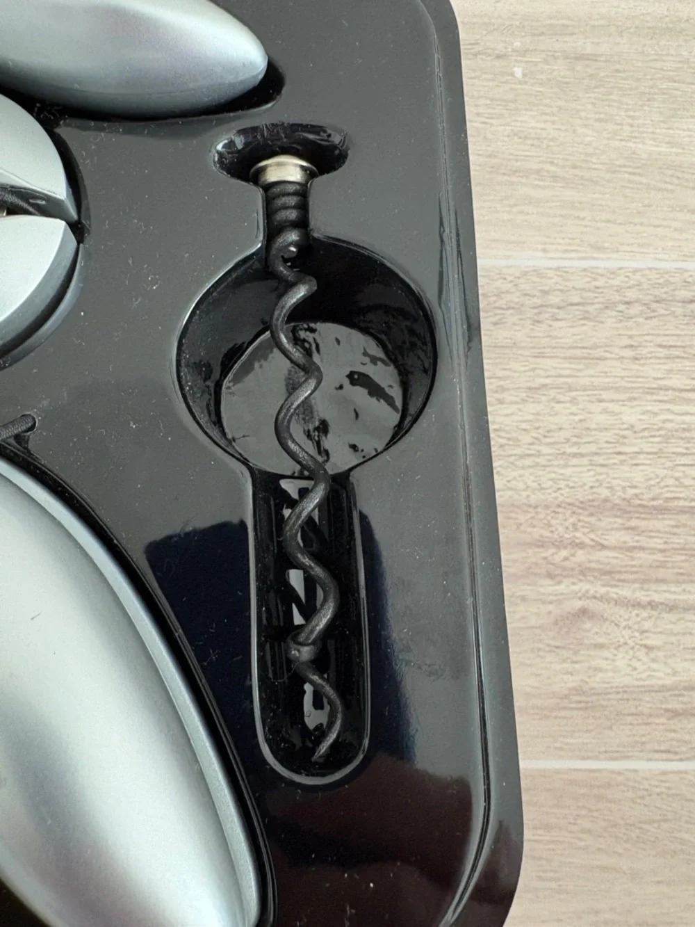 Houdini Lever Corkscrew Silver Cutter Wine Opener